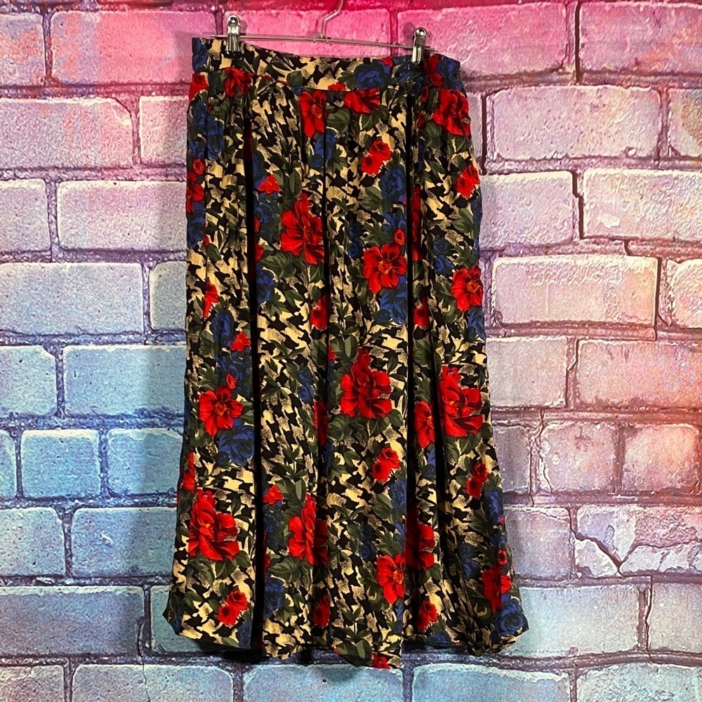 Nordstrom Town Square Floral Midi Skirt Women’s Size 14 Rayon